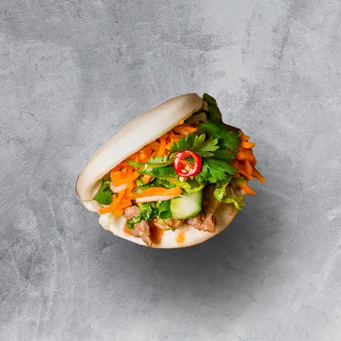 Bao slider with pickled vegetables